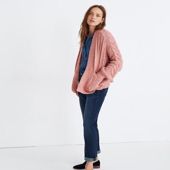Madewell Bubble-Sleeve Cableknit Cardigan Sweater - Picture 3 of 7